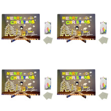 4X LED Note Board with Colors, 2025 Glowing LED Drawing Board for Kids, LED Not Board with Stand and 7 Color Markers L