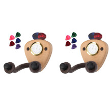2X Guitar Wall Mount Holder with Humidity Monitoring Guitar Hanger Hook for Acoustic, Electric, Ukulele, with 10 Picks