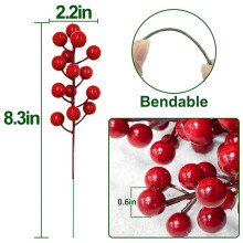 75 Peças de Hastes de Frutas de 20Cm, DecoraçõEs de Natal, Picaretas de Natal, Galhos, Palitos, Galhos
