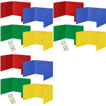 12 Pack Colorful Privacy Floders for Student Desks - Plastic Erasable - Testing Dividers for Classroom - Easy Clean