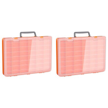 2X 48 Grids Grote Plastic Opbergdoos met Verstelbare Verdelers, Kralen Opbergbakken Compartiment Tackle Box Koffer