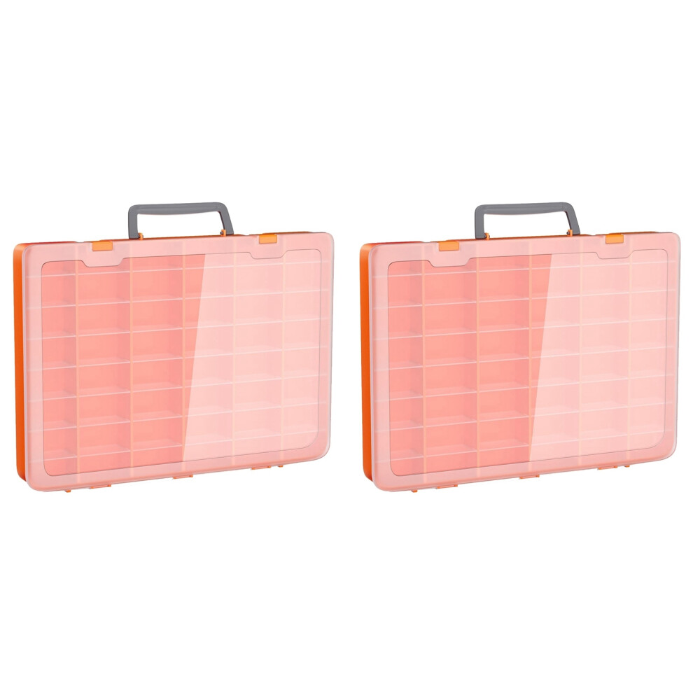 2X 48 Grids Large Plastic Organizer Box With Adjustable Dividers, Beads Storage Containers Compartment Tackle Box Case 4712344836387
