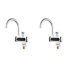 2X Chauffe-Eau Électrique Robinet Affichage de la Température Instantané Chauffe-Eau Instantané Robinet pour Cuisine Salle de Bain EU Plug