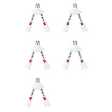 5X 360 Degree Adjustable - 2 in 1 E27 Splitter Socket Adapter. E27 Standard LED Bulb Socket Adapter