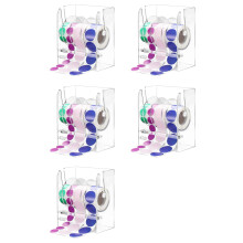 5X Adjustable Label Dispenser Acrylic Sticker Roll Dispenser Sticker Roll Holder Clear Label Holders 4 Disks