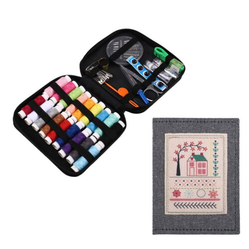 2X DIY Stitch Book with Tool Set,Embroidery  Book with Needle and Thread Sewing Patterns B 2