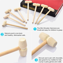 40Pcs Wood Hammers, Wooden Hammer for Chocolate, Multi-Purpose Solid Natural Wooden Hammer for Seafood Crab Lobster