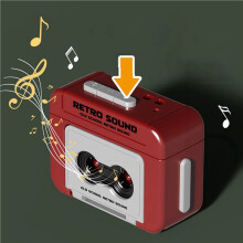 2X Retro Recorder Keychain Can Record and Music Fun Music Box Pendant Personalized Couple Gift,A