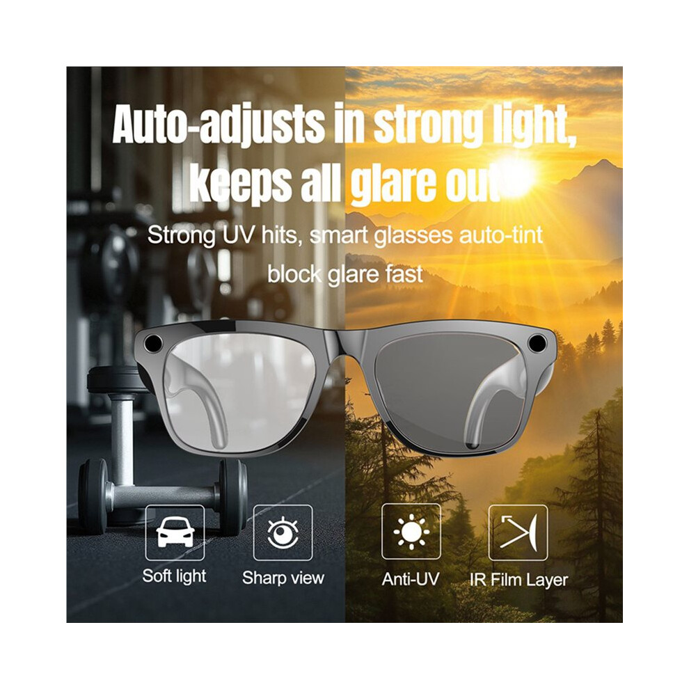 2X 4K Hd Ai Glasses Photochromic Glasses Video Recording Call Glasses Music Player Translate Glasses 6033568612235