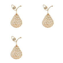 3X Crystal Fruit Ornaments Bling Rhinestone Shape Miniatures Snow Pear Crafts Home Decoration Photography Props C
