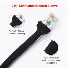 2X 2 in 1 Heat Shrink Braided Sleeving Fabric Tubing-Perfectly Fit Irregular Shape Hose/Cable/Wire 1/2inch(12mm)