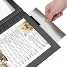 8X Rechargeable LED Light Menu Book PU Leather Display Book Night Club Restaurants Beer Bar Shop Cafe Two Pages