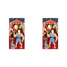 2X Carnaval Circus Party Decoration Carnival Photo Door Banner Telón de Fondo Props, Large Fabric Photo Door Banner para Carnival