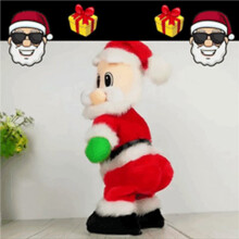 2X Dancing Santa Claus Musical Electric Singing Dancing Santa Clause Hip Shake Figure Twisted Hip Toys Xmas New Year