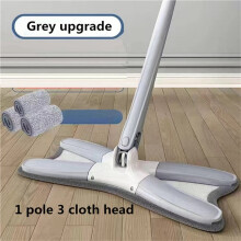 2X Flat Floor Mop with Replace Cloth Heads 360 Degree Squeeze Mop Hand-Free Wash Household Lazy Mop Home Cleaning Tool