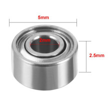 Miniature Sealed Metal Shielded Metric Radial Bearing Model: MR52-ZZ 2x5x2.5mm 100pcs
