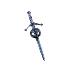Maxwell Clan Crest Pewter Sword Kilt Pin