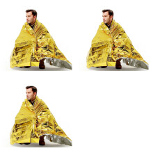 3X Emergency Blanket Outdoor Emergency Blanket Thermal Blanket Sunscreen Blanket to Keep Human Body Warm