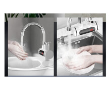 2X Electric Hot and Cold Water Heater Faucet Quick Heating Tap Water Heater Faucet Conector for Faucet 3000W US Plug
