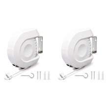 2X Corde à Linge Rétractable, Corde à Linge, Corde à Linge Intérieure et Extérieure, Corde à Linge Double, 60 Pouces
