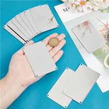 24 Pcs 304 Stainless Steel Engraving Blanks, 3.4x2.1 Inch Rectangle Blank Tag Metal Stamping Blanks Pet Tags 4-Hole