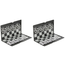 2X Conjunto de Tabuleiro de Viagem de Xadrez de Bolso, Adequado para Uso em Aviões, Adequado para Crianças e Adultos