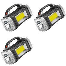 3X Lampe de Poche à Énergie Solaire Portable Rechargeable par USB Lanterne Portable Étanche Lampes de Poche à LED pour la Randonnée en Camping en
