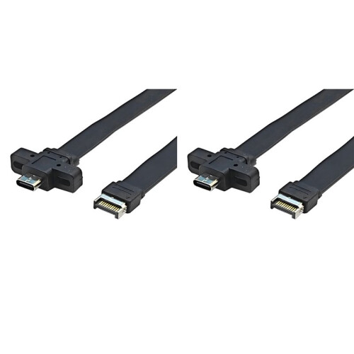 2X Connectors USB 3.2 Front Panel Cable,GEN2x2 Baffle Cable TYPE-E to Chassis Type-C Front C Female 10G/20Gbps A