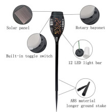 8 Stuks LED Solar Flame Light Lamp Flikkerend Waterdicht Tuindecoratie Landschap Gazonlamp Padverlichting Zaklamp Buiten