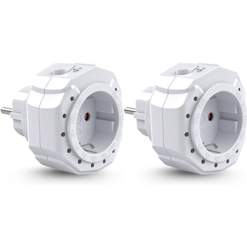 2X 12  Ranges with 2 Buttons Timer  Socket LED Display, Countdown Status for Lighting and Household EU Plug