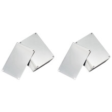 24 Pcs 304 Stainless Steel Engraving Blanks, 3.4x2.1 Inch Rectangle Blank Tag Metal Stamping Blanks Pet Tags 4-Hole