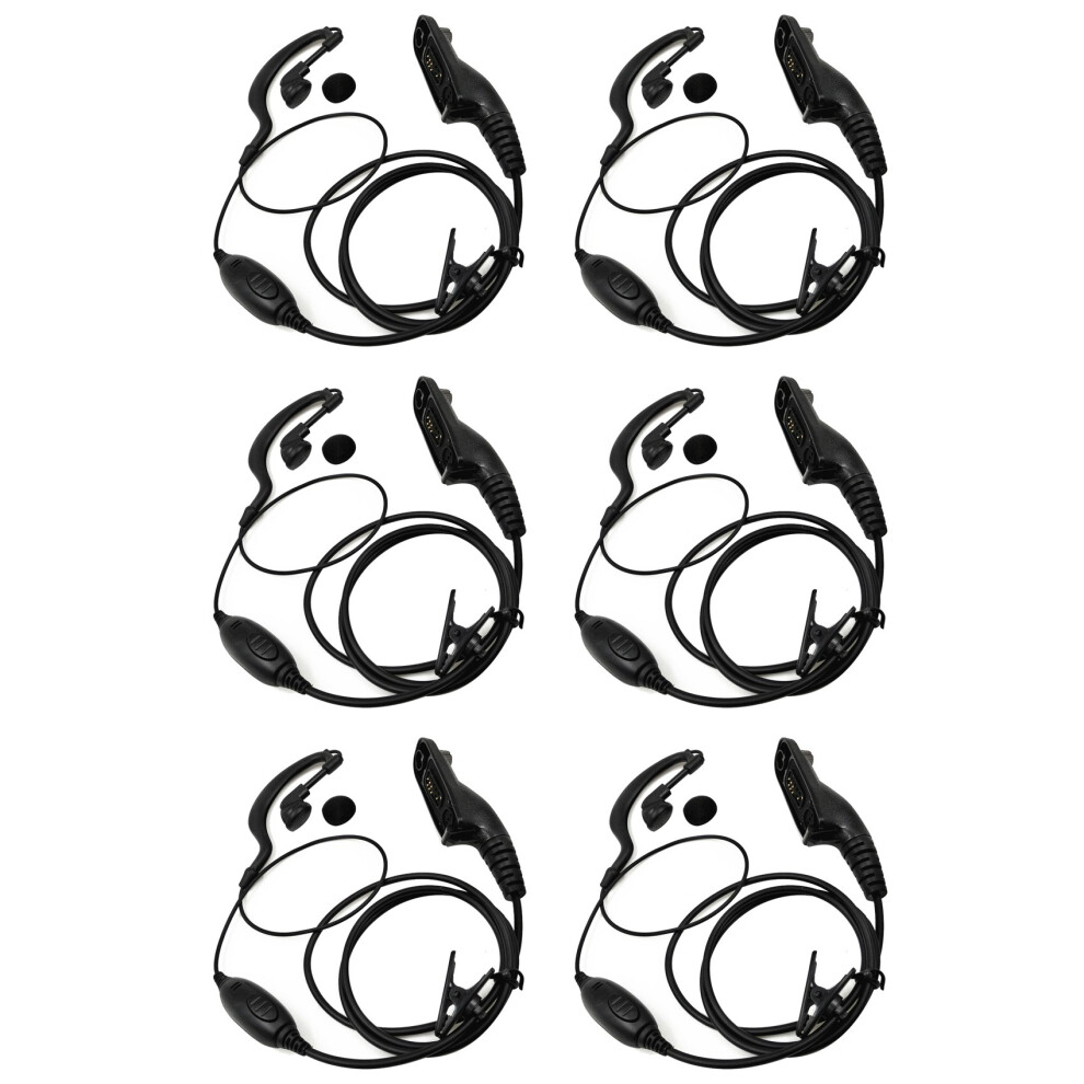 6X Ptt Earpiece Headset Mic For Xir P8268 P8668 Apx6000 Apx7000 Apx2000 Dp3400 Dp3600 Dp4400 Dp4800 Dgp6150 6032611785858