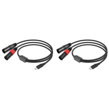 2X USB Type C Mannelijk Naar 2 XLR Mannelijk Versterker Stereo Audiokabel 32Bit/384Khz voor Smartphones Laptop 3 Meter