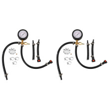 2X Quick Connected Fuel Injection Pump Pressure Tester Gauge with Valve 0-100PSI