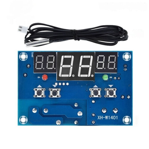 2X W1401 Digital Thermostat Temperature Controller with Sensor Waterproof Probe LED Display for Circuit Control 1
