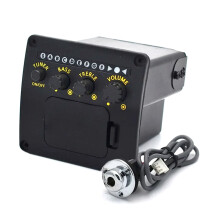 2X Professional Acoustic Guitar Preamp EQ Tuner Pickup Guitar Pickups Preamp Tuner Piezo Pickup