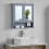 Priano 2 Door Bathroom Wall Cabinet Mirrored Shelf - Grey 1