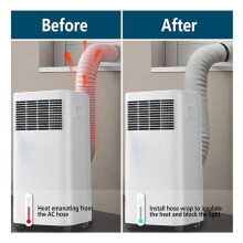 3X Airconditionerslangafdekking Omwikkelt AC-Slangkanaalventilatieafdekking - Geïsoleerde Huls voor Draagbare AC voor een Diameter van 5 Inch en 5,9