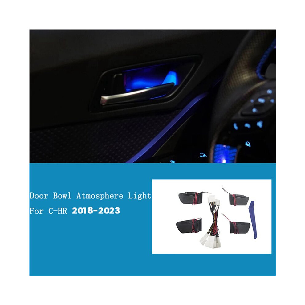 8X For C-Hr Chr 2018-2023 Inner Door Handle Bowl Atmosphere Car Door Bowl Handle Frame Led Ice Light 6032154236213