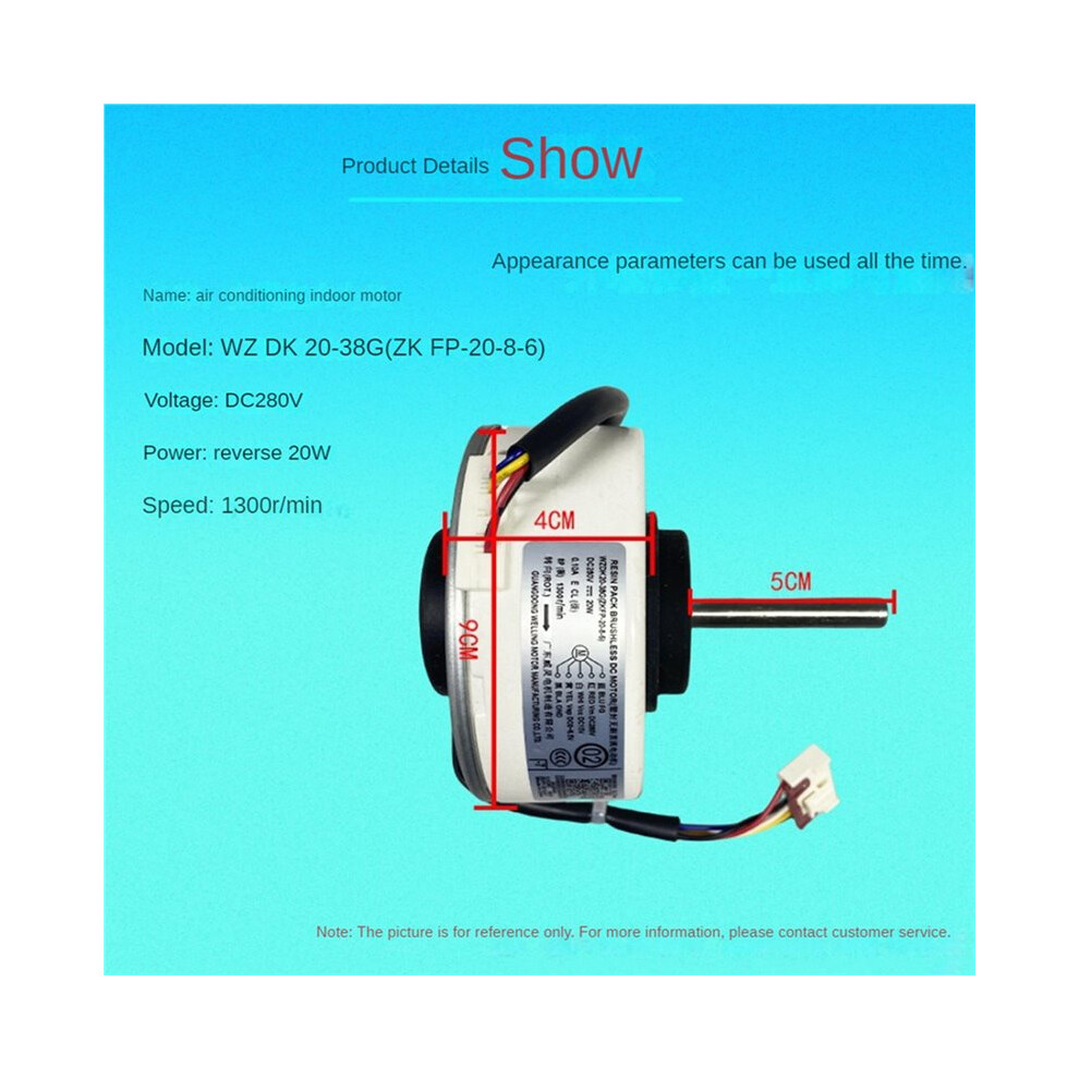 4X Wzdk20-38G Air Conditioner Indoor Motor (Zkfp-20-8-6) 20W Household Brushless Fan Motor 4713978967300