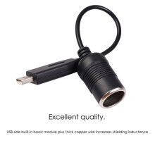 3X Adattatore per Convertitore di Controller Cablato Porta USB per Presa Accendisigari da Auto 12V Cavo di Alimentazione Femmina per  Power Bank