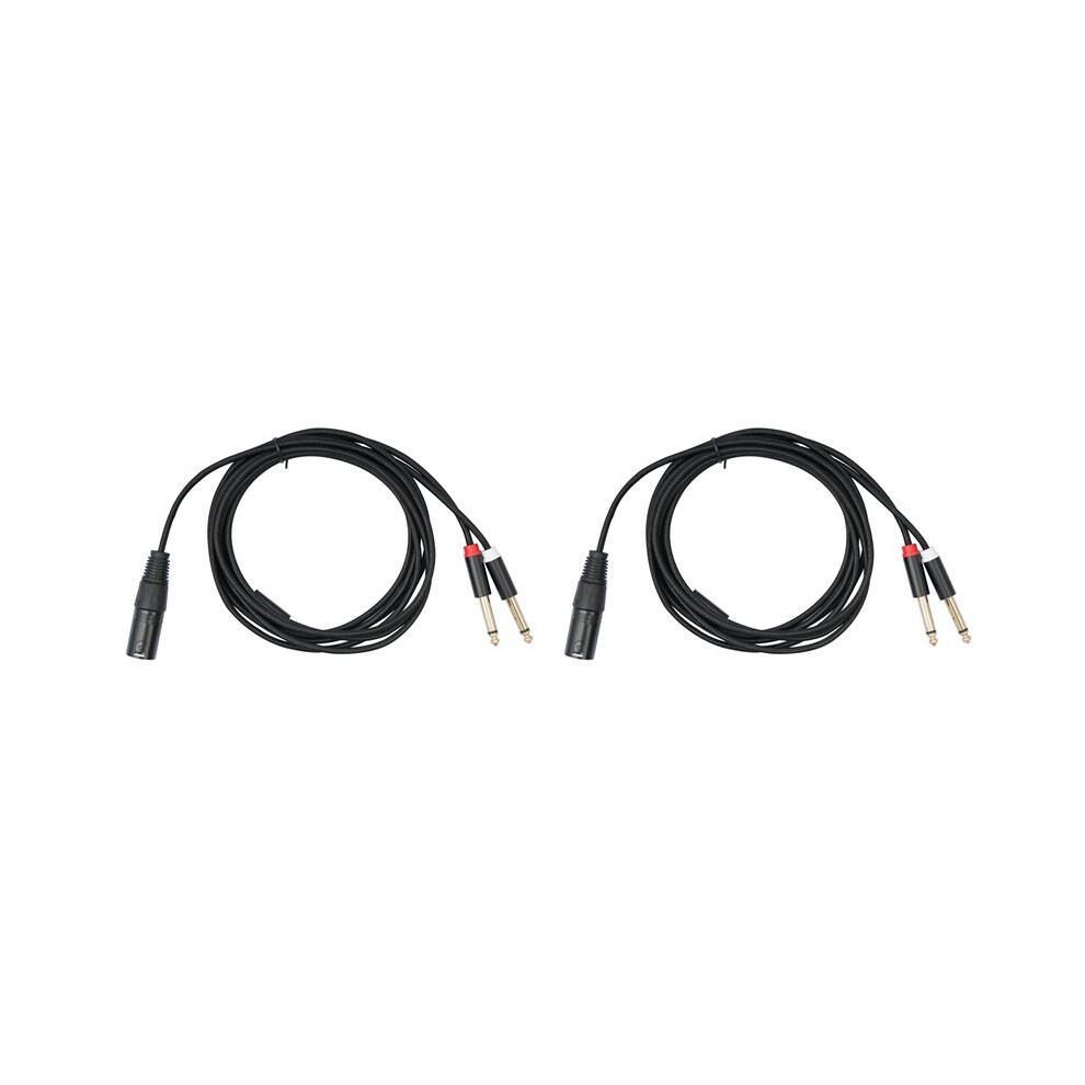 2X Xlr Male To Dual 6.35Mm Plug Audio Microphone Cable Microphone Cable Adapter Y-Splitter 1M 6032225225245