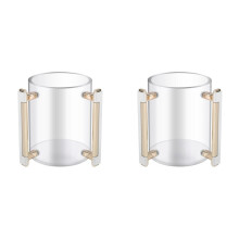 2X Hand Washing Cup Acrylic Round Washing Cup Hand Wash Cup with Two Metal Handles for Jewish Prayer Wash Cup Gold