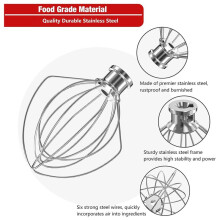 2X Edelstahl-6-Draht-Schneebesenaufsatz für Tilt Standmixer 4,5-5 Quart Schüssel