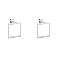2X Anneau Porte-Serviettes Carré en Acier Inoxydable pour Salle de Bain, Crochet pour Porte-Serviettes, Accessoires de Rangement pour Salle de Bain,