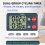 2X Digital Kitchen Dual Group Cycling Timer Three Timing Options,Mute/Turn Off Memory Function Timer 7