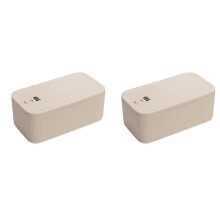 2X Lockable Storage Box, Locking Medicine Box, Cell Phone Locked Jail, Containers Bin Beige