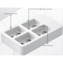 2X Quick Battery Charger 4 Slots 9V with LED Indicators USB Cable for 9V Ni-MH/Ni-Cd/Li-Ion Rechargeable Batteries