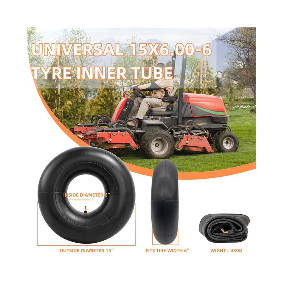 4Pack 15X6.00-6 Inner Tubes Lawn Mower Tire Tubes With Bent Valve Stem For Lawn Mowers, Yard Tractors, Wheelbarrows, Atv 6032370696273