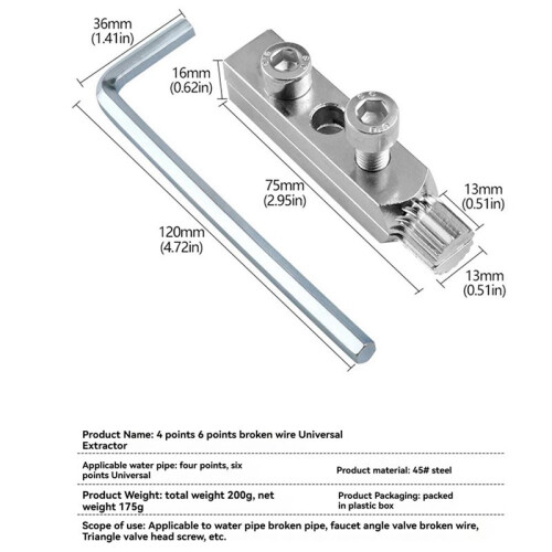 2X Stripped Screw Extractor Set for Damaged Screw Remover and Extractor Easy Out Bolt Extractor Kit Broken Hex Screw 2